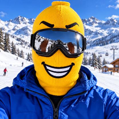 Funny Cheeky Emoji Balaclava Ski Mask, Smiley Face Winter Mask, Novelty Snowboard Skiing Gift 686507 WFD