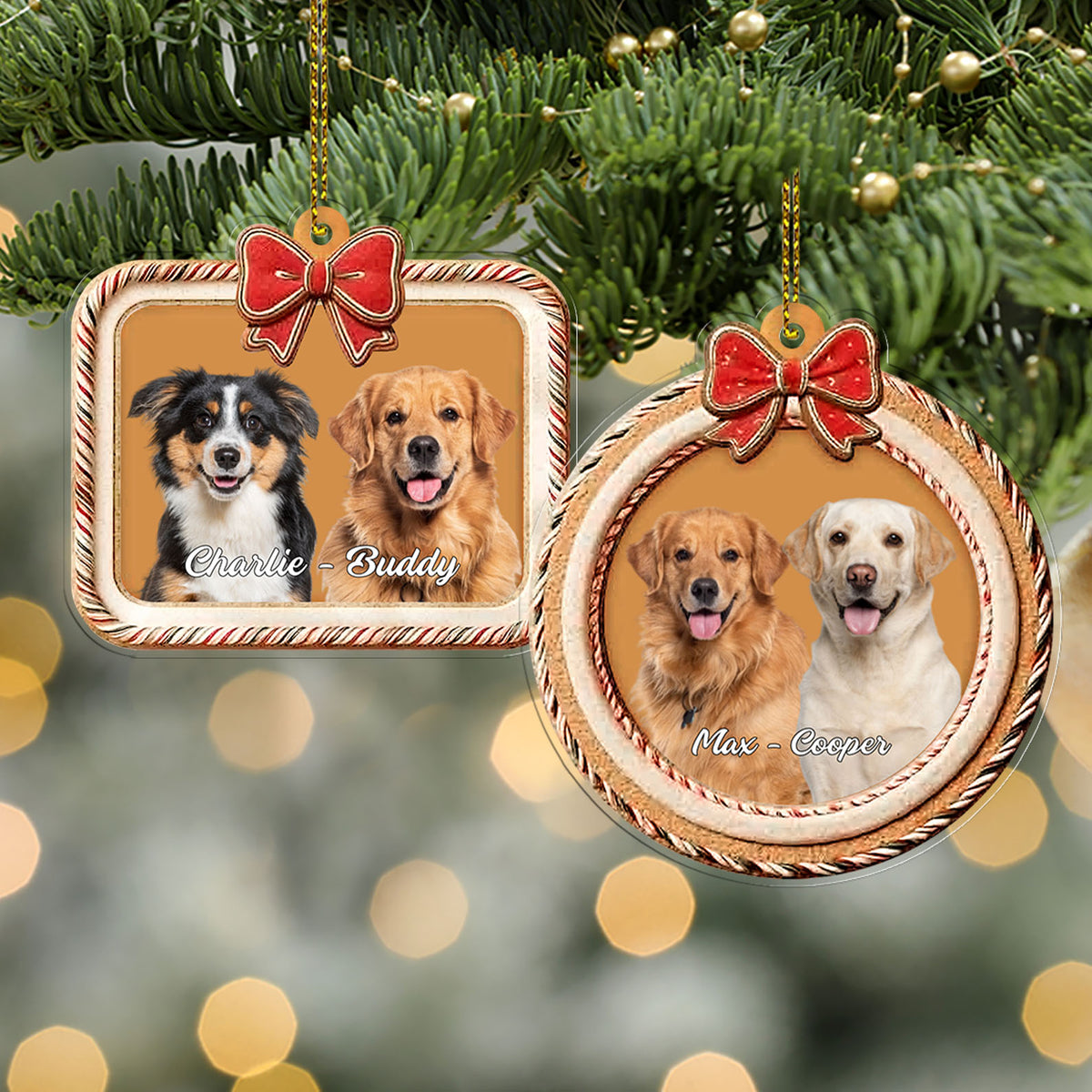 Personalized Dog Photo Acrylic Ornament | Custom Name Dog Cat Pet Photo Christmas Ornament 683590