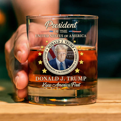 Donald Trump 45/47 Whiskey Glass | Keep America First Whiskey Glass 684089 – GOP