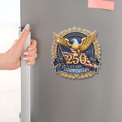 USA 250 Years Anniversary Fridge Magnet, 4th of July 1776–2026, Patriotic Eagle US Flag Fridge Magnet 684223