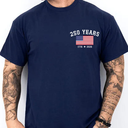 250 Years USA Pocket Shirt, America Flag Patriotic Tee, 1776–2026 Fourth of July Independence Day Shirt 685471