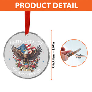 United States 250 Years Anniversary Glass Ornament | Patriotic 1776–2026 Christmas Ornament Decoration 683330
