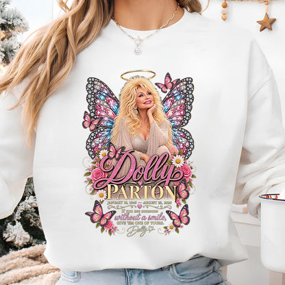 Dolly Parton Memorial Shirt, Butterfly Angel Country Music Tribute Tee, Forever in Our Hearts Shirt 686047