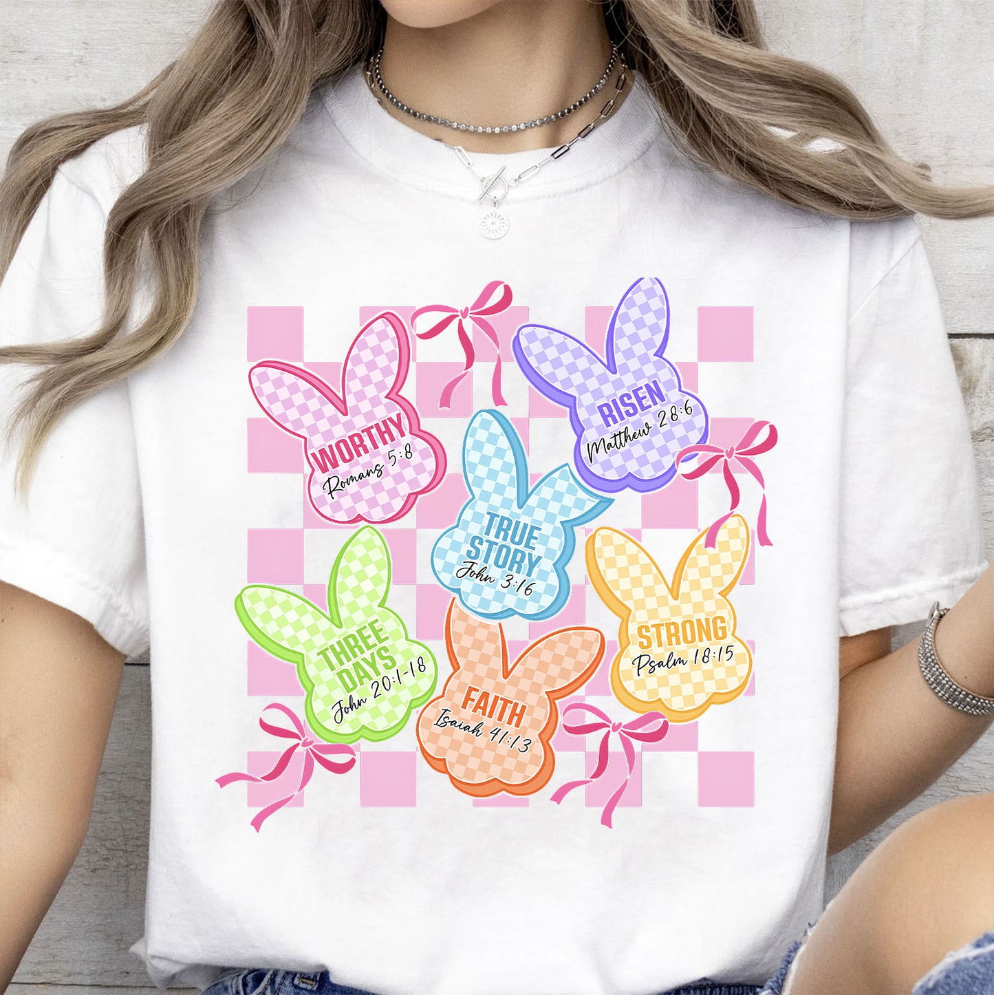 Christian Easter Bunny Shirt | Faith Bible Verse Tee | He Is Risen Religious T-Shirt 684445