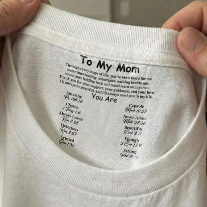 Custom Inside Neck Print Christian Shirt, Personalized Faith Gift for Mom, Hidden Message Cross Shirt 684668