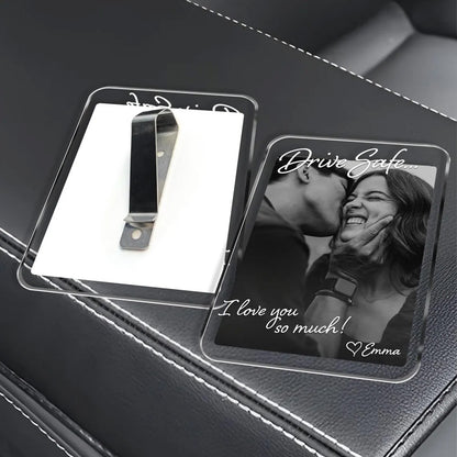 Custom Photo Couple Car Visor Clip, Drive Safe Gift for Him, Personalized Couple Keepsake, Boyfriend Husband Gift 685956 WFD