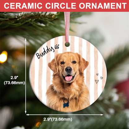 Personalized Pet Memorial Ceramic Ornament, Custom Photo Dog Cat Ornament, Pet Loss Gift 685930