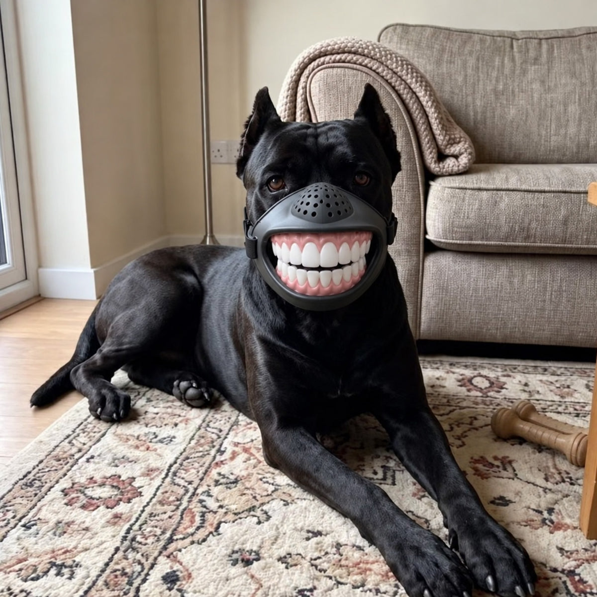Funny Dog Mask, Fake Human Teeth Dog Muzzle, Novelty Grinning Smile Dog Mask, Funny Pet Gift 686663 WFD