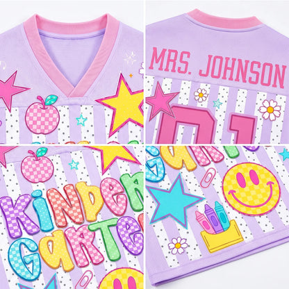 Personalized Teacher Football Jersey, Custom Grade Level Name & Number Shirt, Retro Back to School Gift 685676 WFD