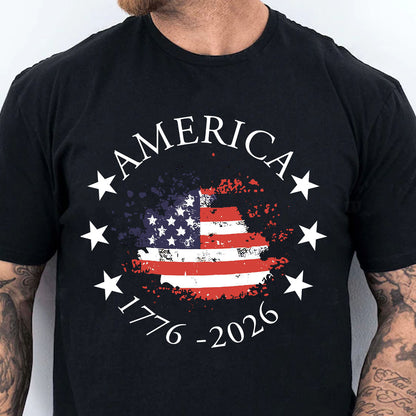 USA 250 Years 1776-2026 Dark Shirt | Patriotic US Flag 4th Of July T-Shirt | Independence Day Tee 684398