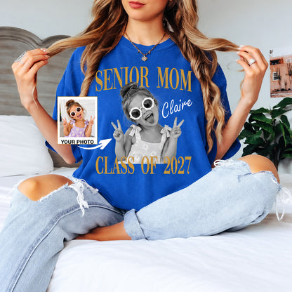 Custom Photo Senior Mom Dad 2027 Shirt, Personalized Class of 2027 Graduation Shirt, Proud Dad Mom Gift 686372 WFD
