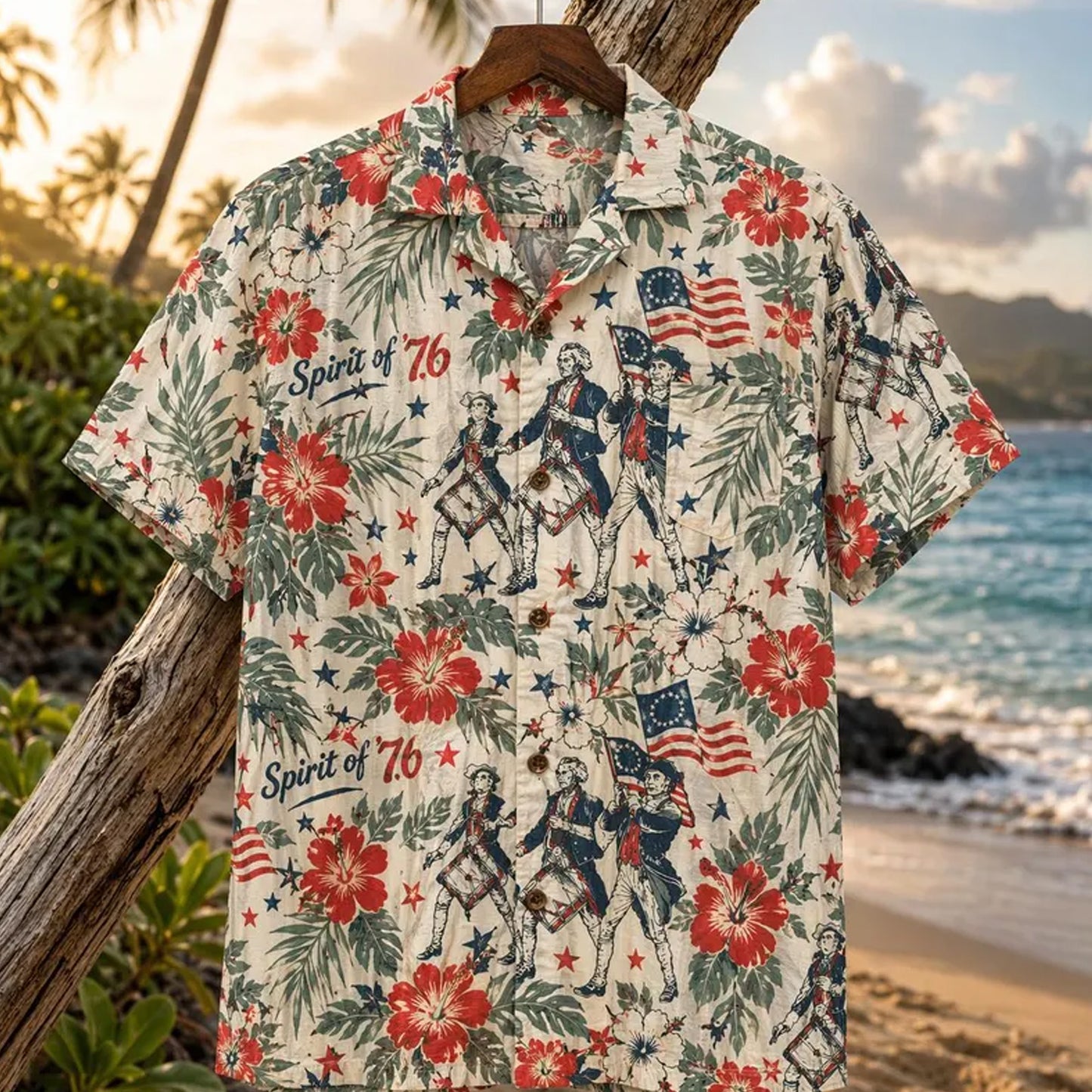 250 Years of America Hawaiian Shirt, Spirit of 76 Patriotic 4th of July 1776-2026 AOP Hawaii Shirt 685190 WFD