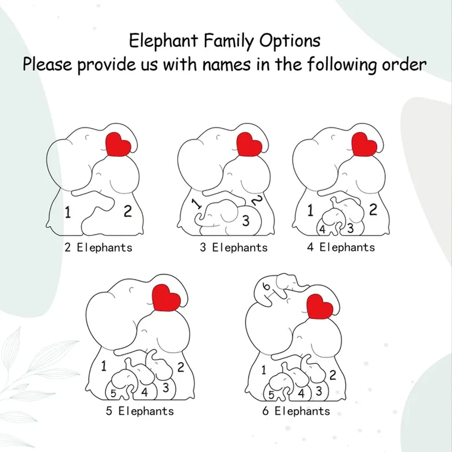 Personalized Wooden Elephant Family Puzzle | Custom Family Name Keepsake | Mother's Day Gift For Mom 684499