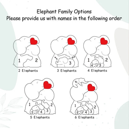 Personalized Wooden Elephant Family Puzzle | Custom Family Name Keepsake | Mother's Day Gift For Mom 684499