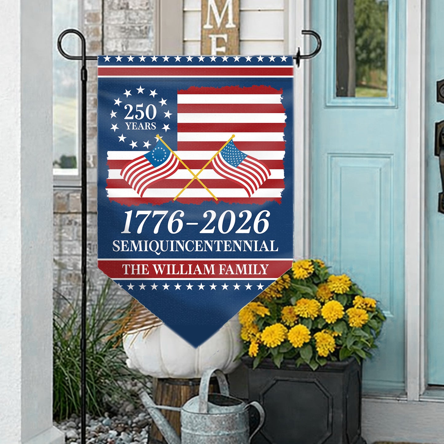 Personalized 250 Years USA 1776–2026 Garden Flag | Patriotic 4th of July Triangular Flag 684602