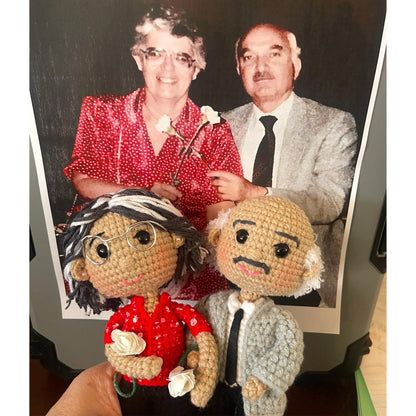 Personalized Couple Crochet Doll, Custom Portrait Crochet Doll, Handmade Anniversary Gift for Mom & Dad 683777