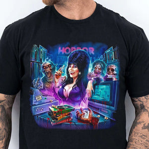 Elvira Mistress of the Dark Halloween Shirt, Retro 80s Horror Movie Shirt, Vintage Halloween Tee 683308-5