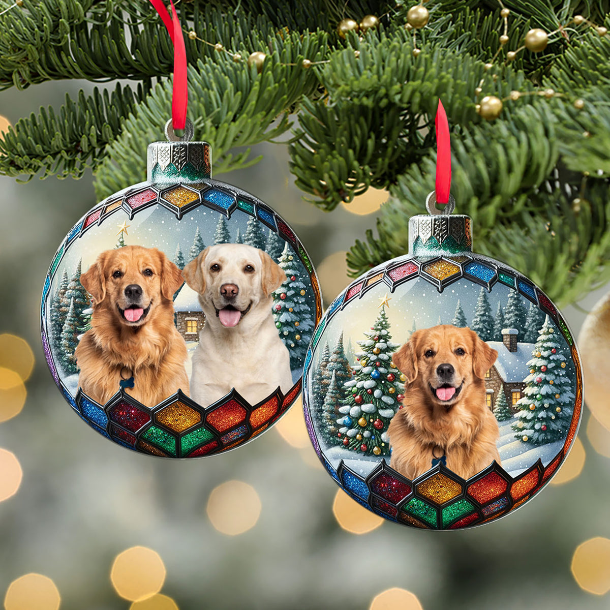Christmas Dog Photo Acrylic Ornament | Personalized Custom Dog Cat Pet Photo Ornament 683453