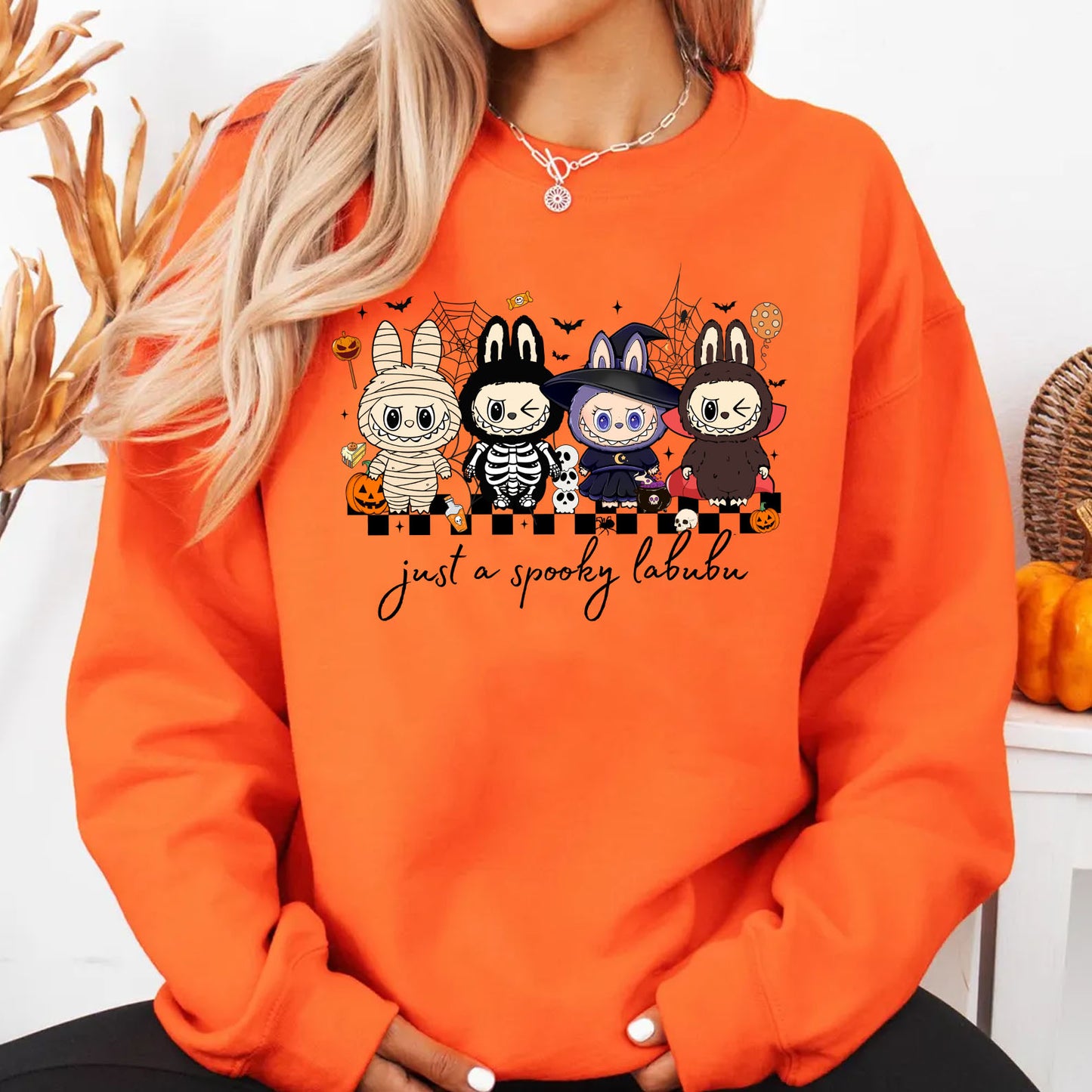 Just A Spooky Labubu Halloween Shirt, Doll Monster Characters Halloween Sweatshirt, Funny Halloween Shirt 683303