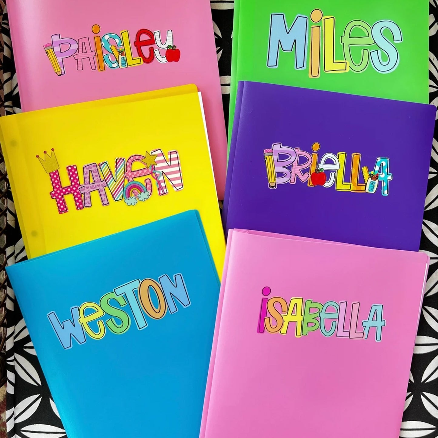 Personalized Pencil Boxes, Pencil Pouch, Custom Pocket Folder with Prongs, Zipper Pouch, Back to school Gift 685367
