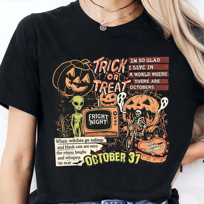 Retro Halloween Collage Shirt, Spooky Season Ghost Pumpkin Tee, Vintage Trick or Treat Halloween Shirt 685747