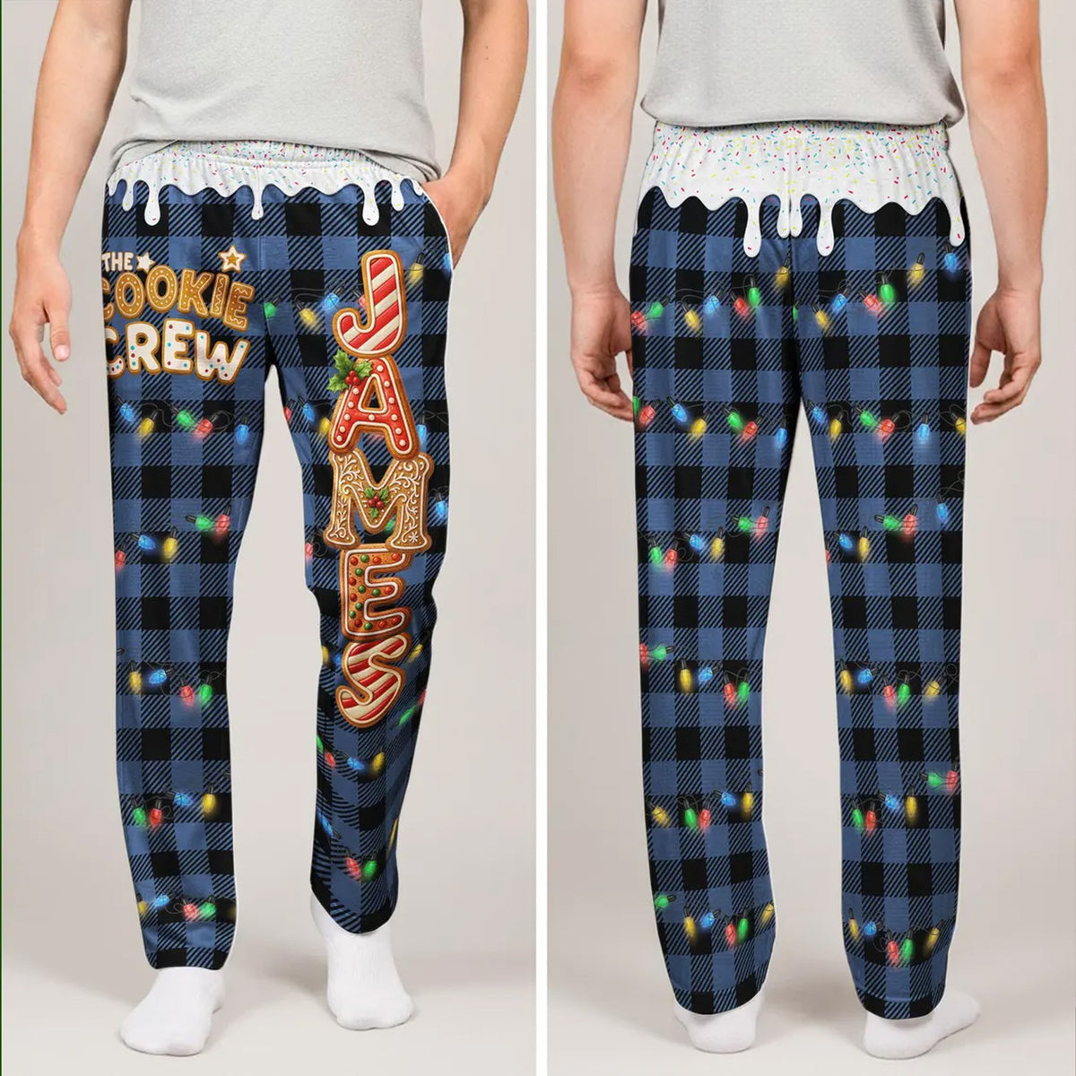 Personalized Cookie Crew Pajama Pants, Custom Name Christmas PJs, Matching Family Holiday Gift 686272 WFD