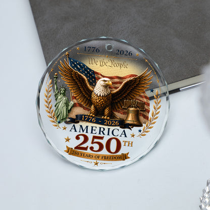 250 Years of America Glass Ornament, We The People 1776-2026 Patriotic 250th Anniversary Christmas Gift 685897