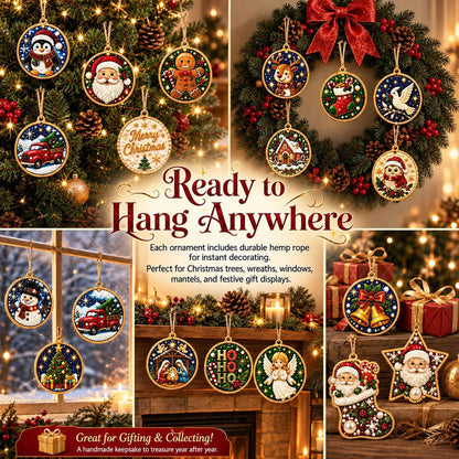 12PCS DIY Christmas Ornaments, Pearl Diamond Art Kits for Adults, Holiday Craft Christmas Tree Decor 686437 WFD