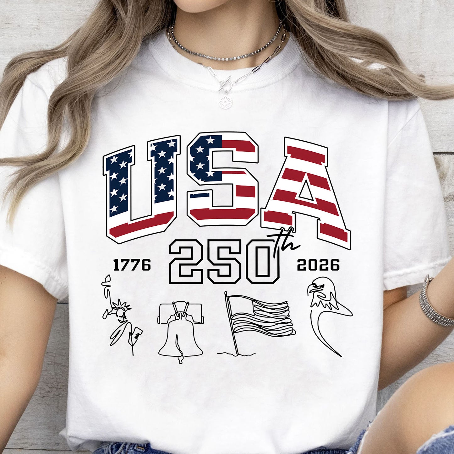 4th of July Sweatshirt | USA 250 Years Bright Shirt | Independence Day T-Shirt | 250th Anniversary Tee 684458