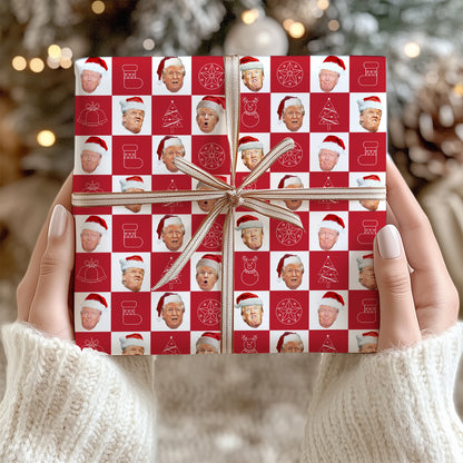 Funny Trump Santa Wrapping Paper, Donald Trump Wrapping Paper, Wrapping Paper For Christmas 683382 - GOP