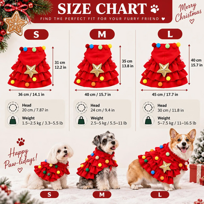 Personalized Christmas Pet Cape, Custom Embroidered Dog Cat Name Christmas Tree Cape, Holiday Pet Outfit 686567 WFD