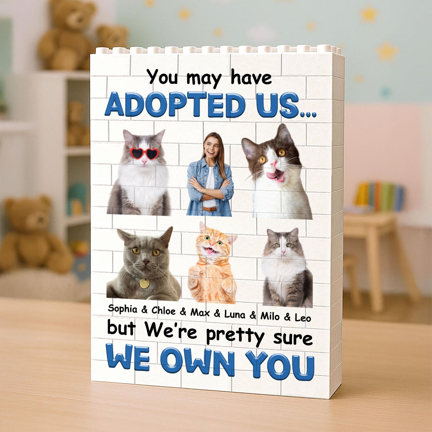 Custom Photo Cat Building Brick Blocks | You May Have Adopted Me… | Personalized Gift for Cat Lovers 684296