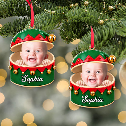 Custom Baby Face Dumpling Squishy Acrylic Ornament, Personalized Name Kids Christmas Gift 686355