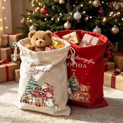 Personalized Santa Sack, Custom Name Christmas Gift Bag, Large Santa Toy Sack, Kids Christmas Gift 686720 WFD