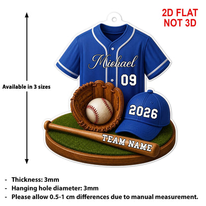 Personalized Baseball Acrylic Ornament, Custom Name Number Team Christmas Ornament Gift 686396