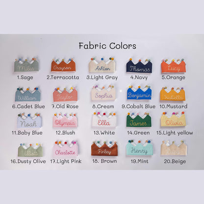 Personalized Embroidered Linen Crown, Custom Kids Birthday Crown, First Birthday Keepsake Gift 685529 WFD