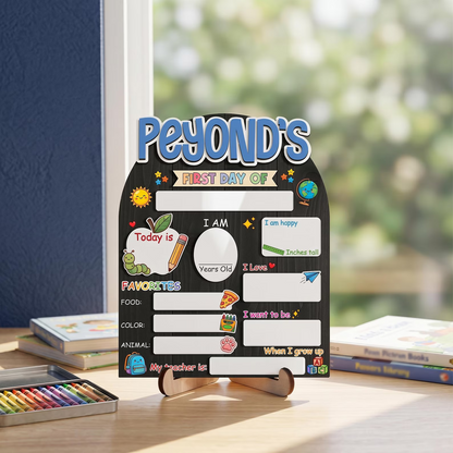 Personalized First & Last Day of School Sign, Custom Back to School Board, Kindergarten Photo Prop 685480 WFD