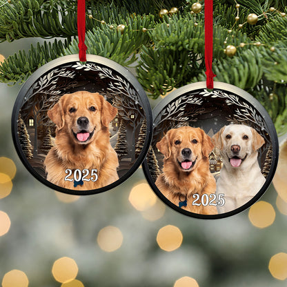 Christmas Night Dog Photo 2D Flat Acrylic Ornament, Custom Personalized Dog Cat Photo Upload Christmas Ornament 683478