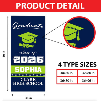 Personalized Graduation Door Cover | Custom Class of 2026 Banner | Senior Gift Door Decor 684584