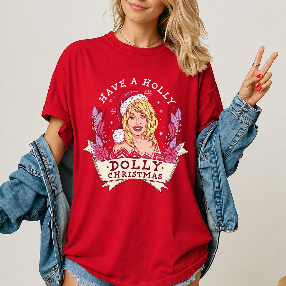Have A Holly Dolly Christmas Dark Sweatshirt, Dolly Parton Holiday Shirt, Country Music Christmas Gift 686225