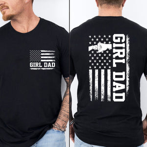 Girl Dad American Flag Pocket & Back Shirt, Cool Dad Club Graphic Tee, Trendy Dad Shirt, Father’s Day Gift For Dad 685083