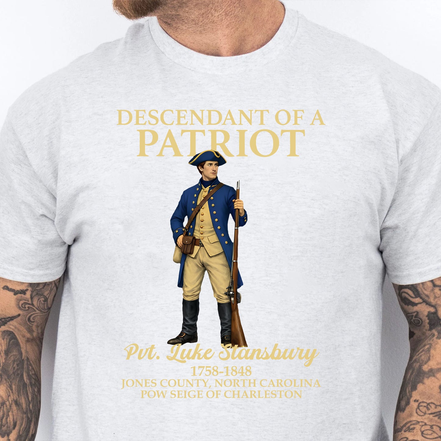 Custom Name Descendant of a Patriot Bright Shirt | Personalized DAR SAR Sweatshirt | Patriotic Tee 684383
