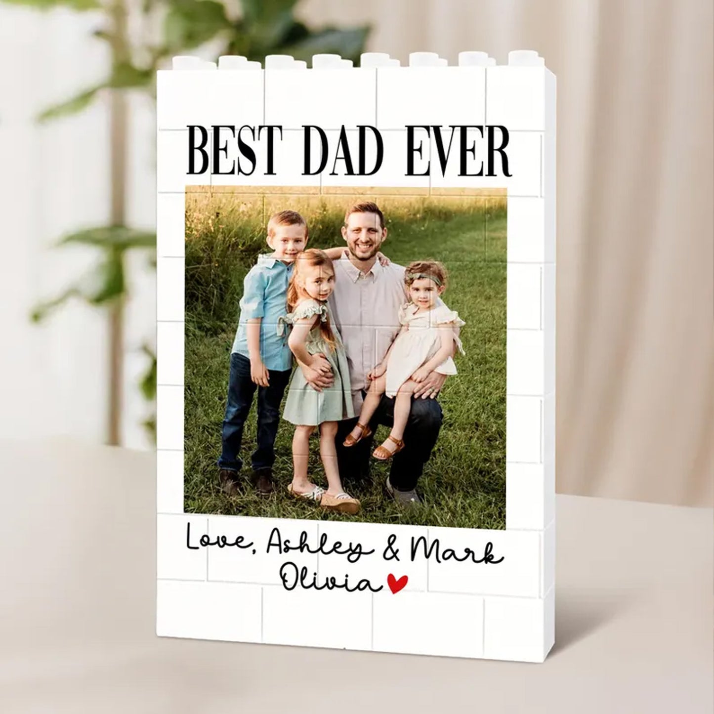 Custom Photo Building Brick Block, Personalized Best Dad Ever Picture Brick Puzzle, Father’s Day Gift 685144