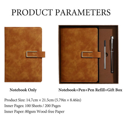 Personalized Engraved Birth Flower Leather Journal, Custom Name Notebook Set, Graduation Gifts for Her 684743