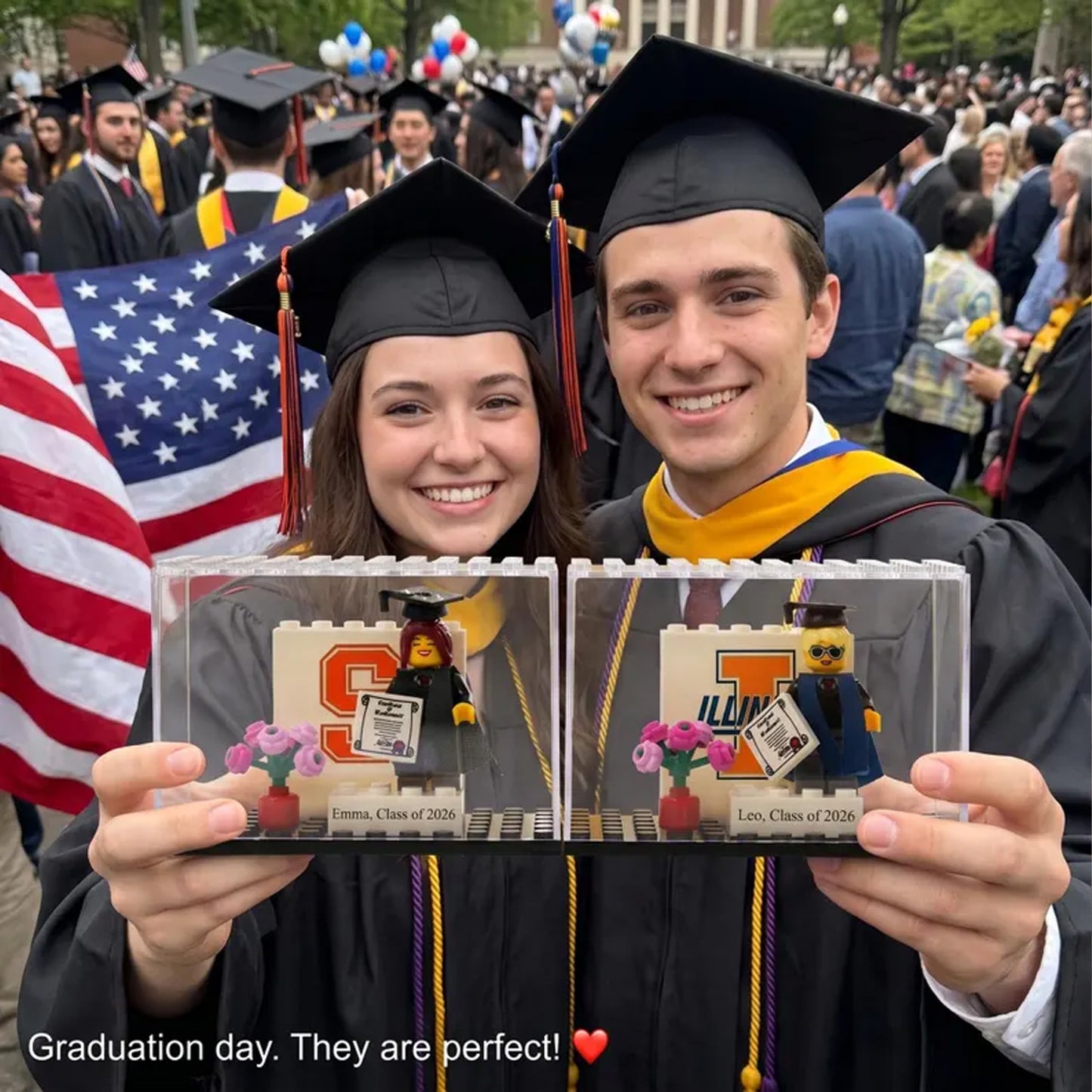 Personalized Class of 2026 LEGO Keepsake, Custom Graduate Brick Mini Figure with Photo Gift 685021