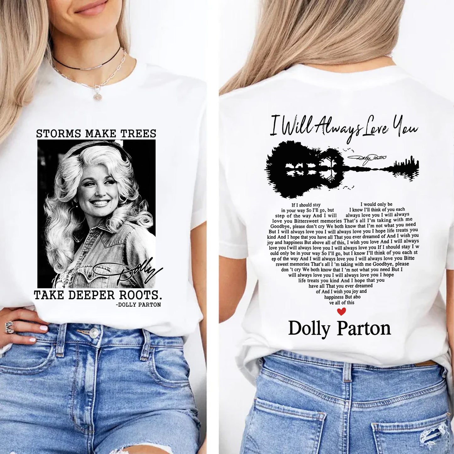 Dolly Parton Memorial Front & Back Shirt, I Will Always Love You Country Music Tribute Tee 686044