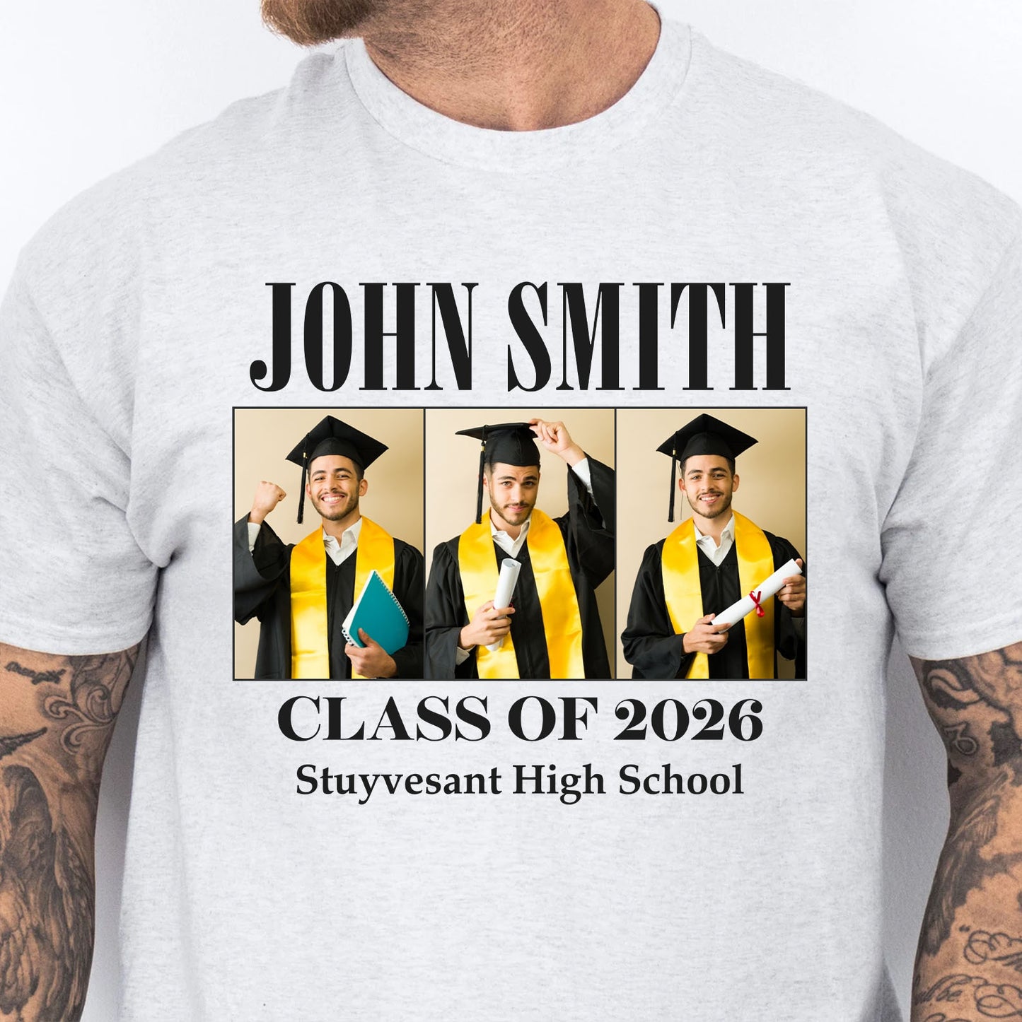 Live Preview Custom Graduation Tee - Class of 2026 - Senior 2026 - Personalized Photo Graduation Shirt C889