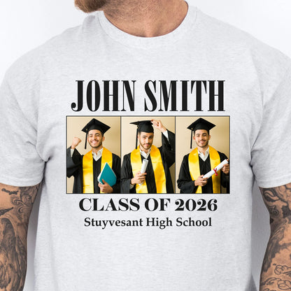 Live Preview Custom Graduation Tee - Class of 2026 - Senior 2026 - Personalized Photo Graduation Shirt C889