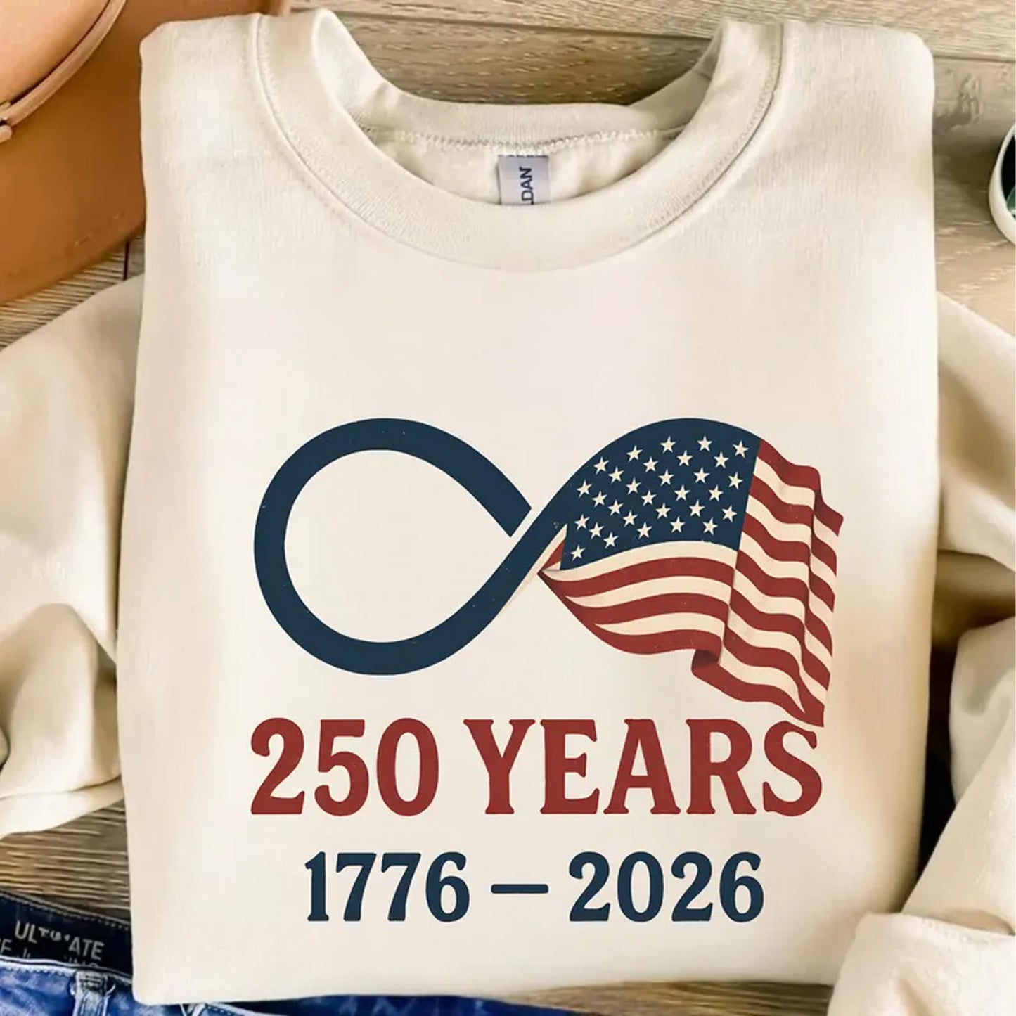 250 Years USA Flag Bright Shirt, Patriotic Infinity 4th of July 1776–2026 T-Shirt, Independence Day Shirt 684212 WFD