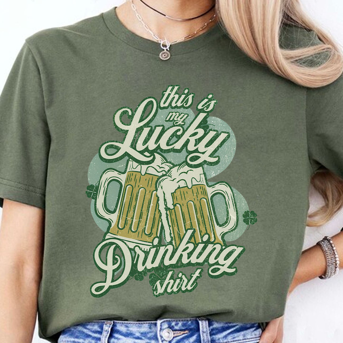 This Is My Lucky Drinking Dark Shirt | Funny St. Patrick’s Day Beer Tee | Irish Drinking Party Shirt 684399